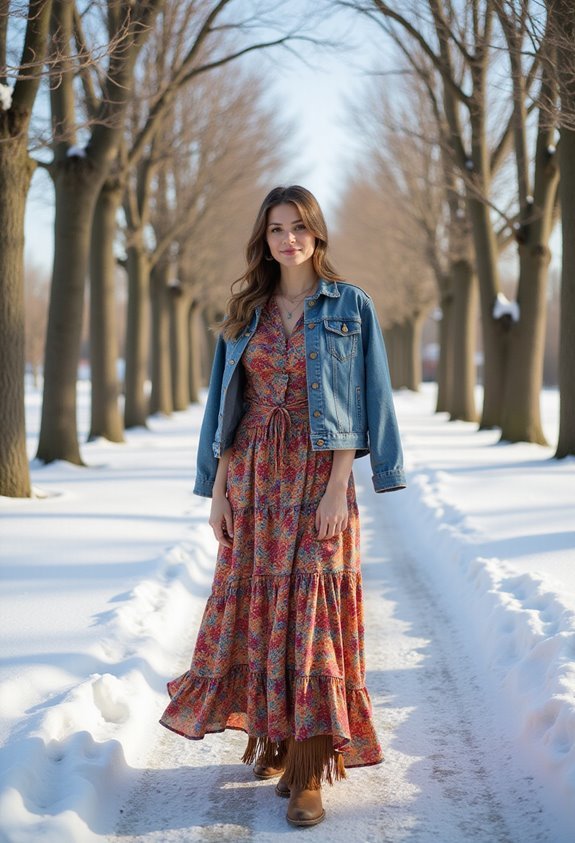 boho dress with cowboy boots