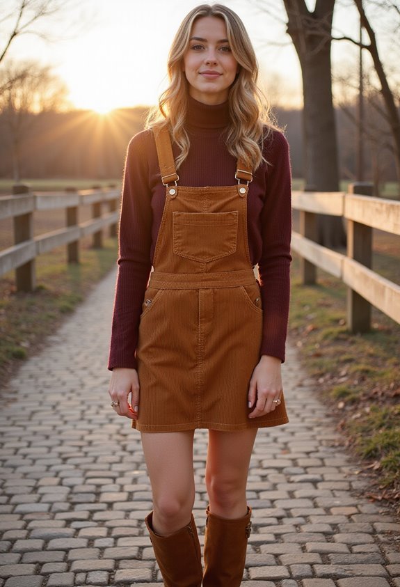 cognac boots corduroy dress