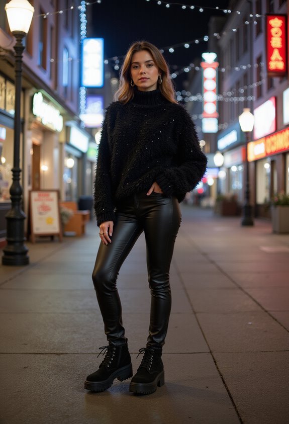 cozy black winter outfit