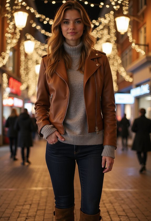 cozy leather and cashmere