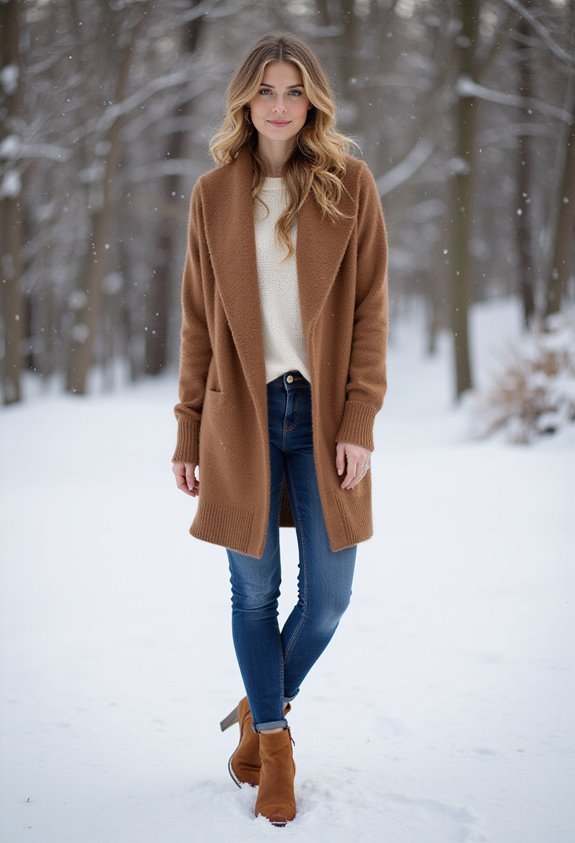 cozy oversized cardigan ensemble