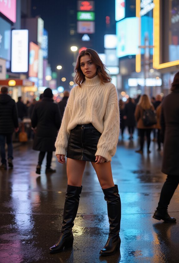 cozy oversized sweater contrast