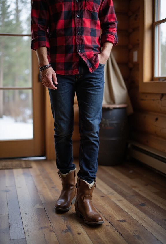cozy plaid winter outfit