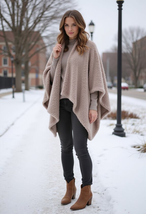 cozy poncho slim pants