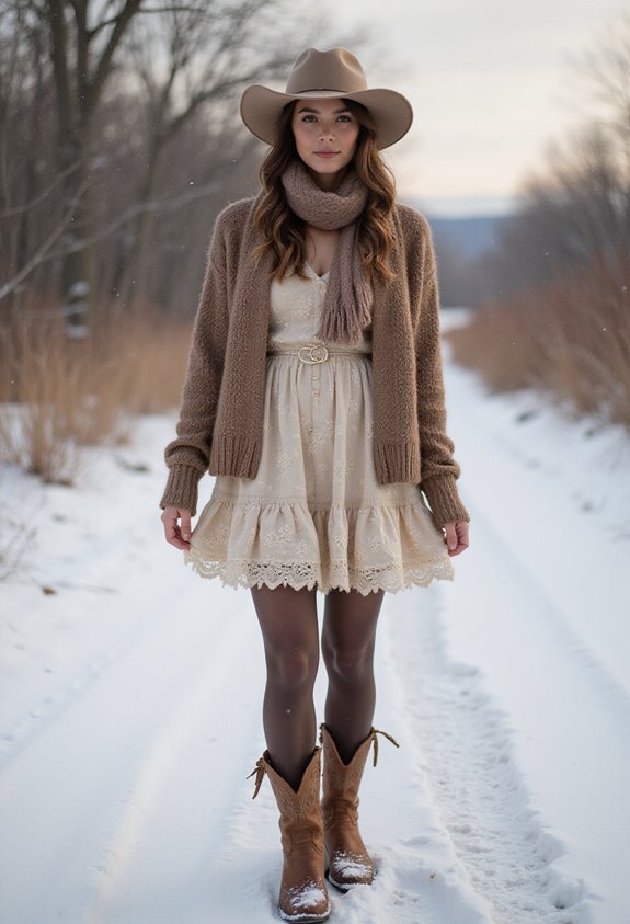 cozy prairie dress outfit