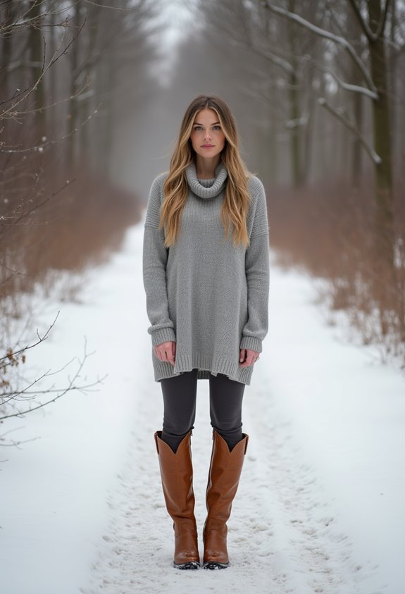cozy sweater dress ensemble