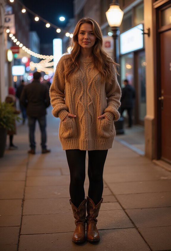 cozy sweater dress ensemble