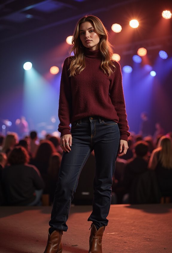 cozy turtleneck with boots