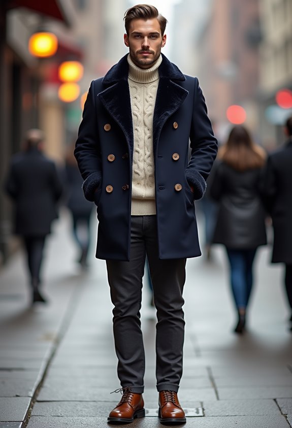 cozy vintage outerwear ensemble