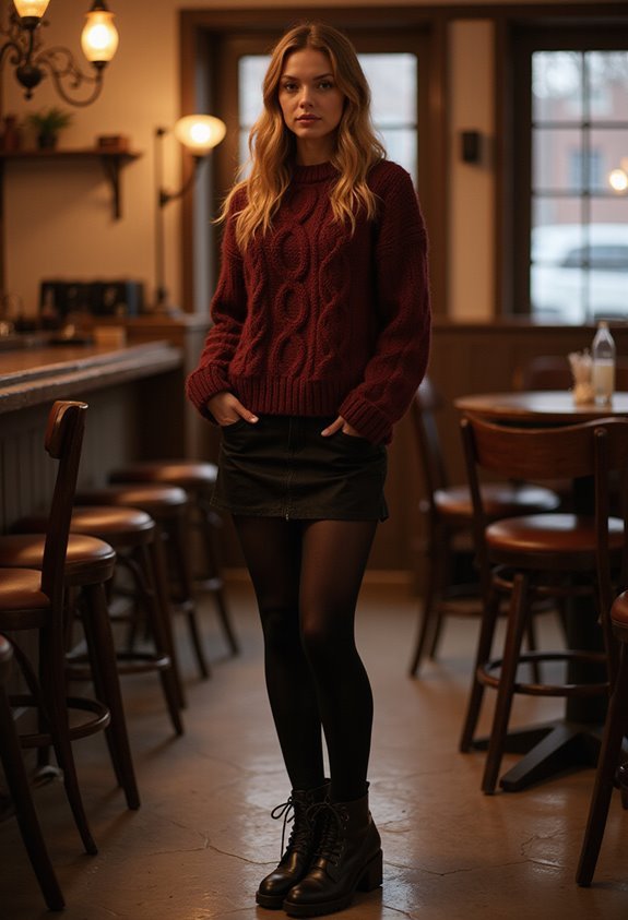 cozy winter bar outfit