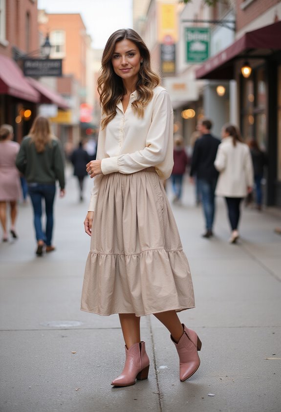 dusty rose boots ensemble