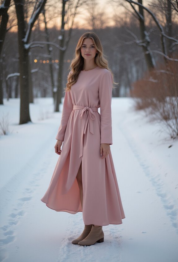 dusty rose winter elegance