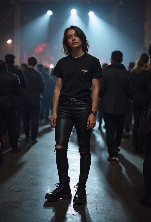 edgy black concert attire