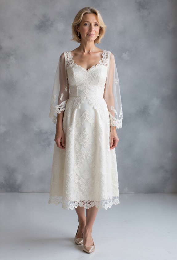 elegant a line lace gown