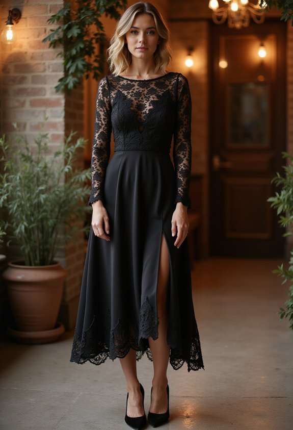 elegant black lace dress