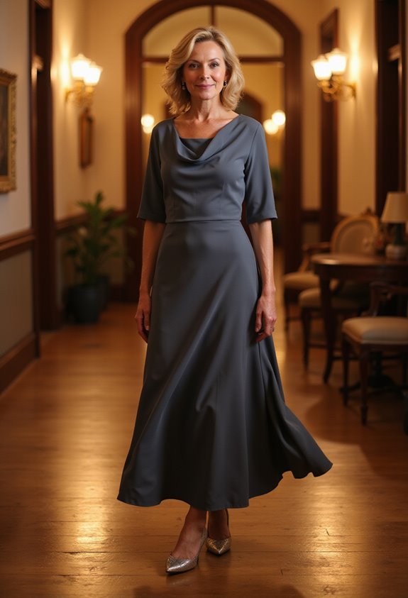 elegant cowl back dress