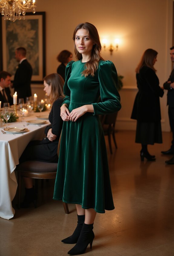 elegant forest green dress