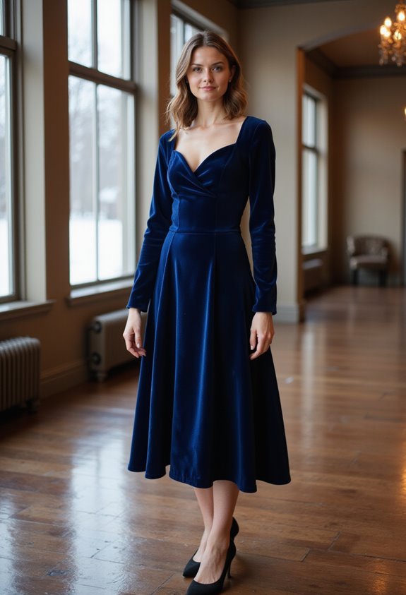 elegant sapphire blue dress