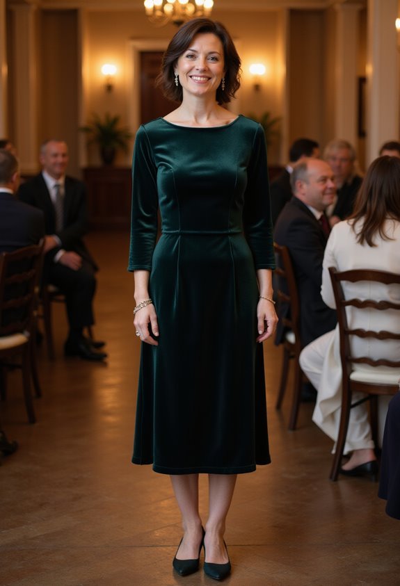 elegant velvet midi dress