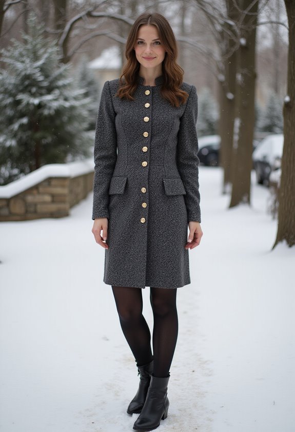 elegant winter tweed dress