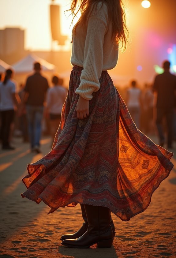 flowy skirt classic boots