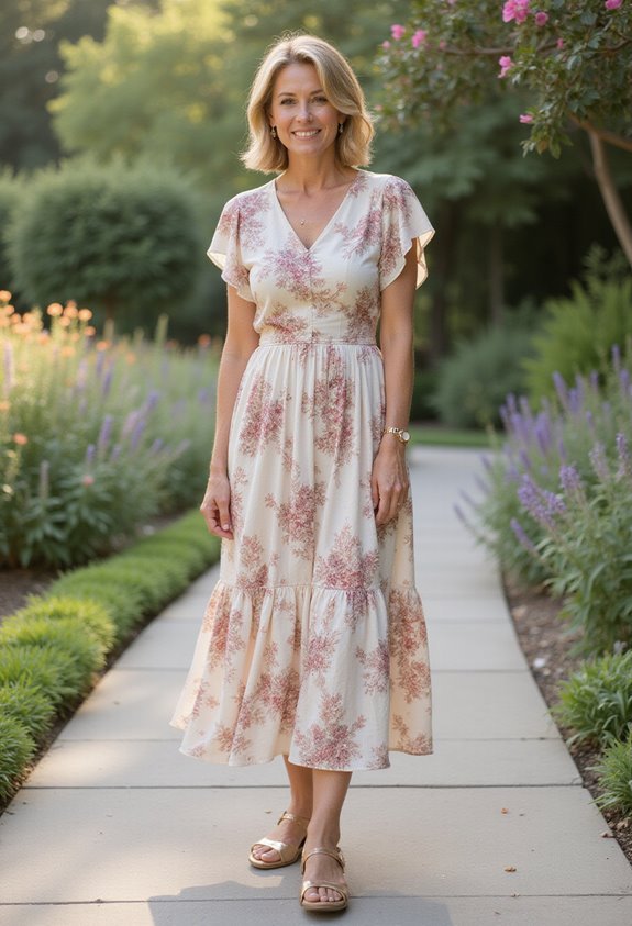 flutter sleeve midi dress