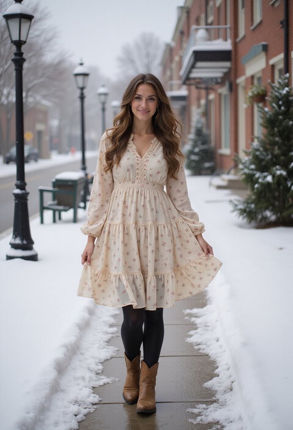 prairie dress with boots