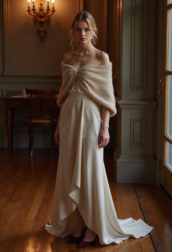 silk wool formal gown elegance