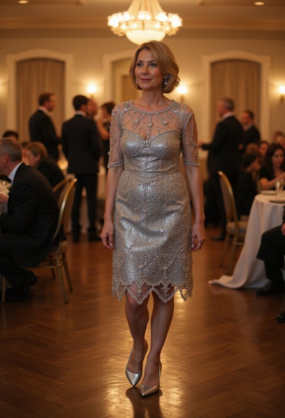 sparkling scalloped hem dress