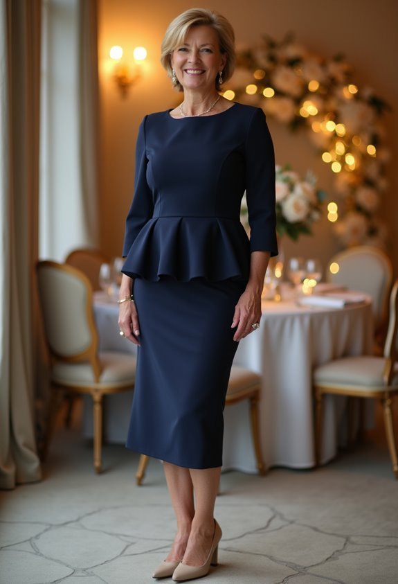 structured peplum midi dress