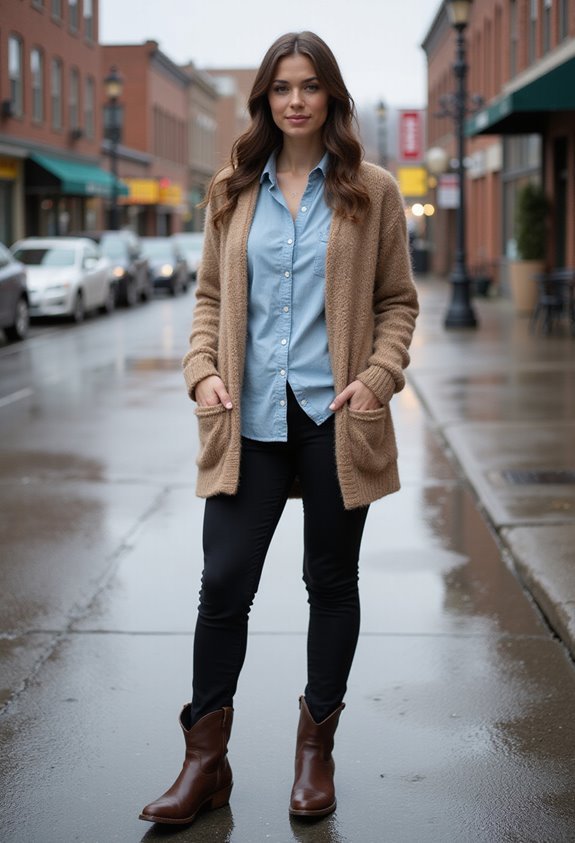 stylish waterproof layered outfit