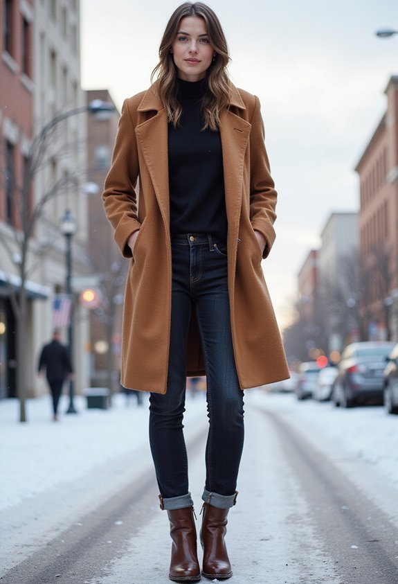 stylish winter layering outfit