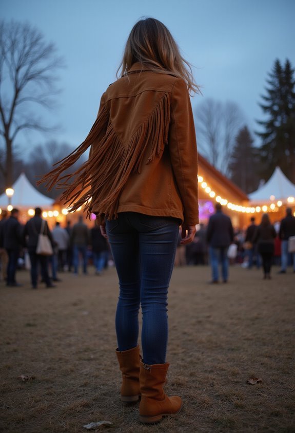 suede fringe jacket ensemble