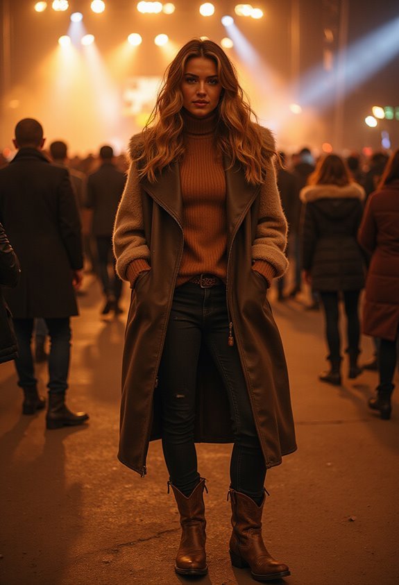 turtleneck long vest boots