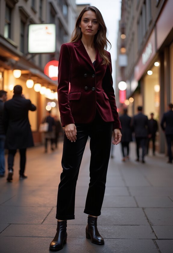 velvet blazer and pants
