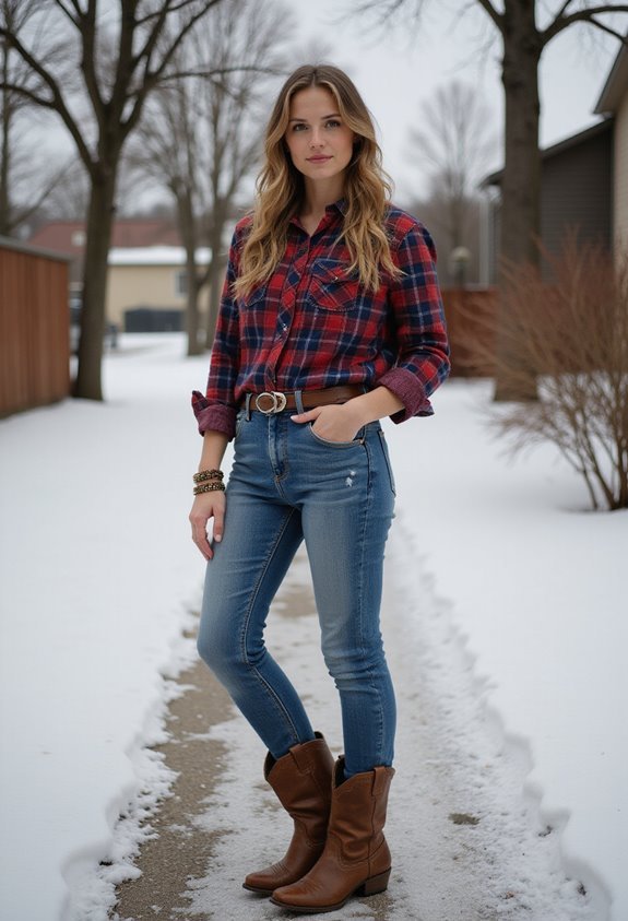vintage jeans and retro boots