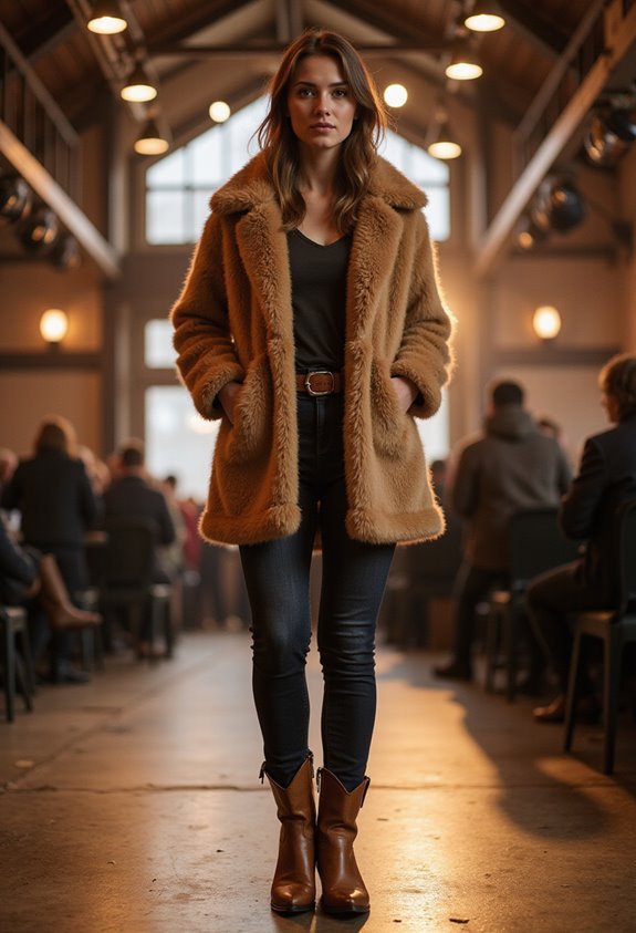 warm faux fur outfit