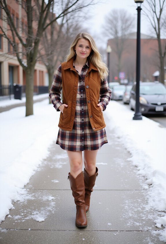 warm layered winter outfit