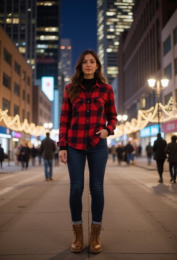 warm plaid winter outfit