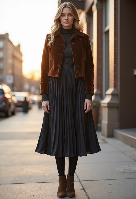 warm pleated midi dress