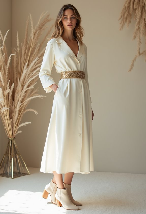 winter white dress ensemble