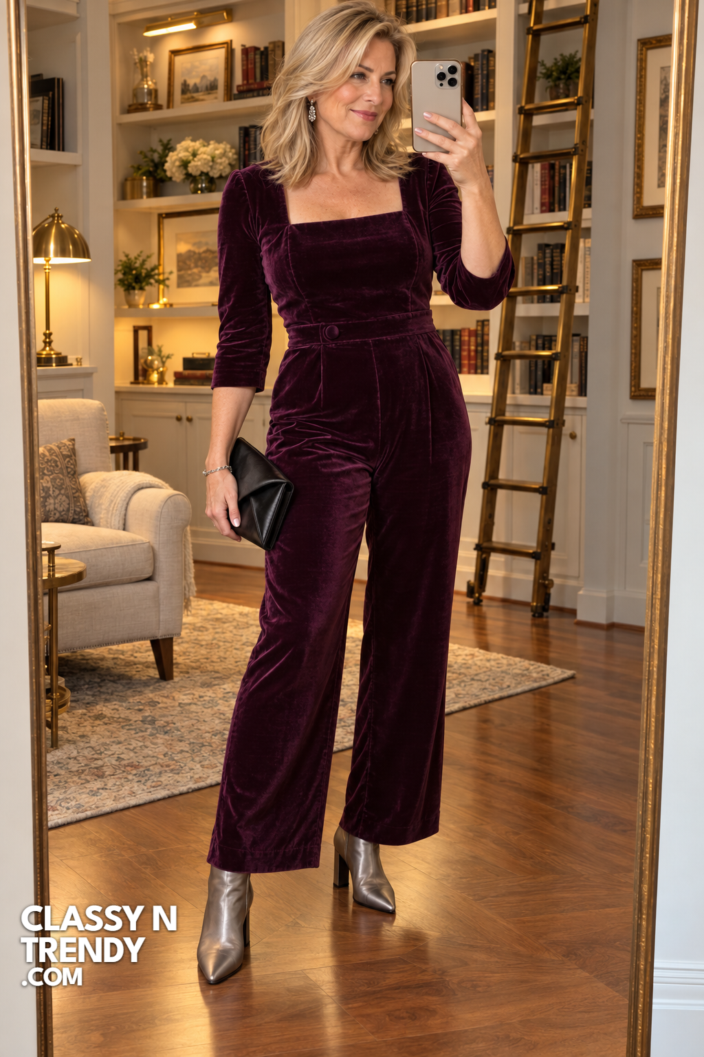 12. Plum Velvet Jumpsuit