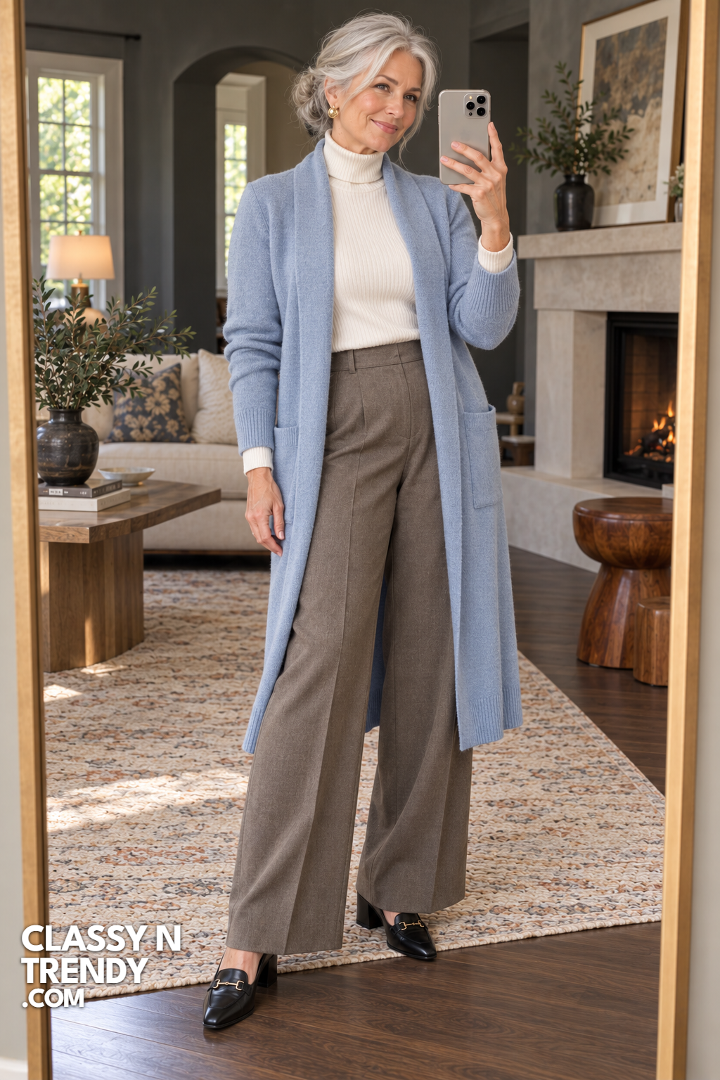 20. Powder Blue Cardigan Coat
