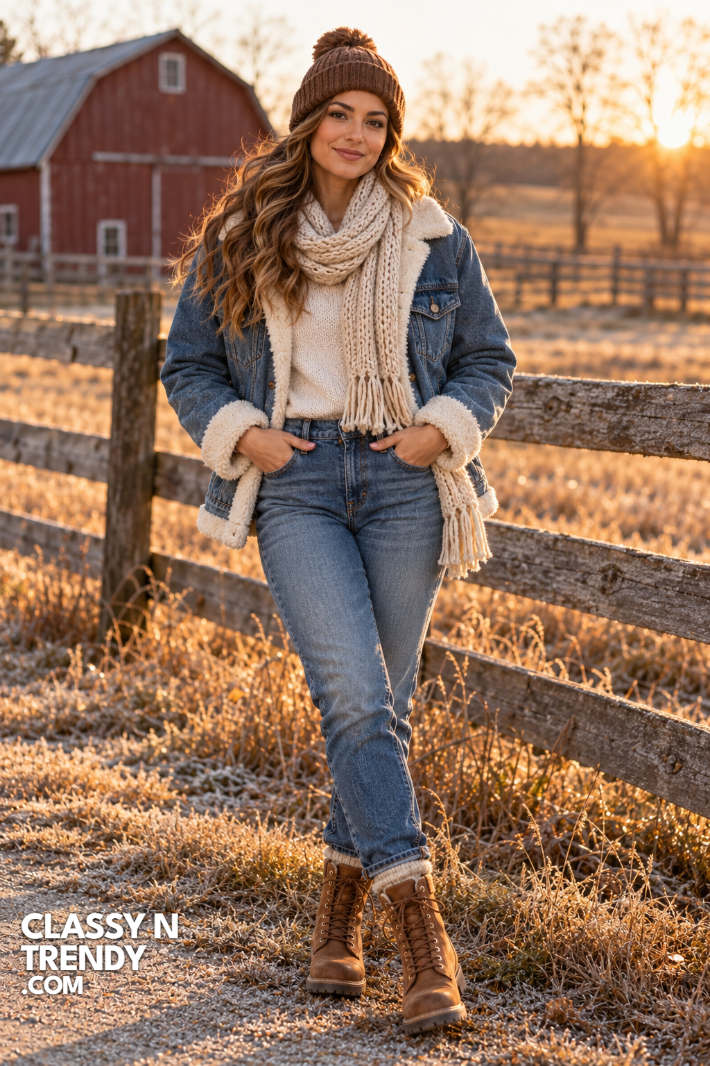 20. Weekend Warrior: Shearling & Denim Combinations