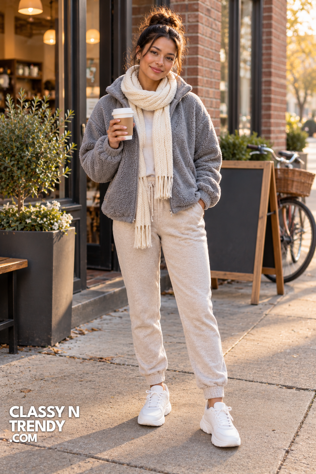 21. Coffee Run Chic: Quick & Cozy Options