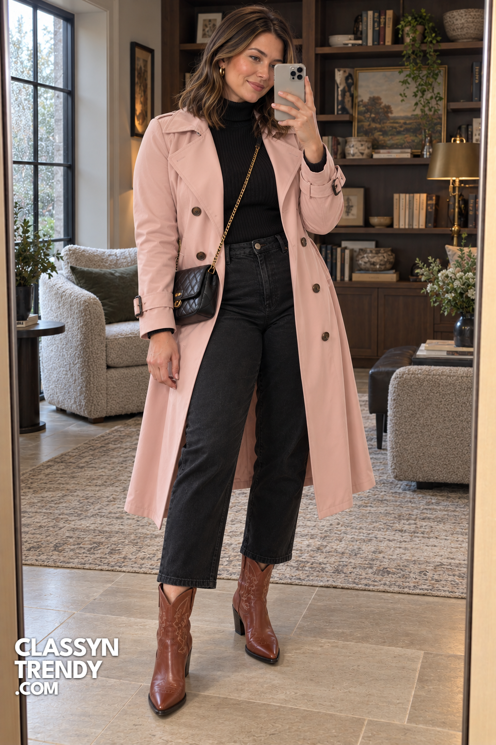 23. Pale Pink Trench Coat