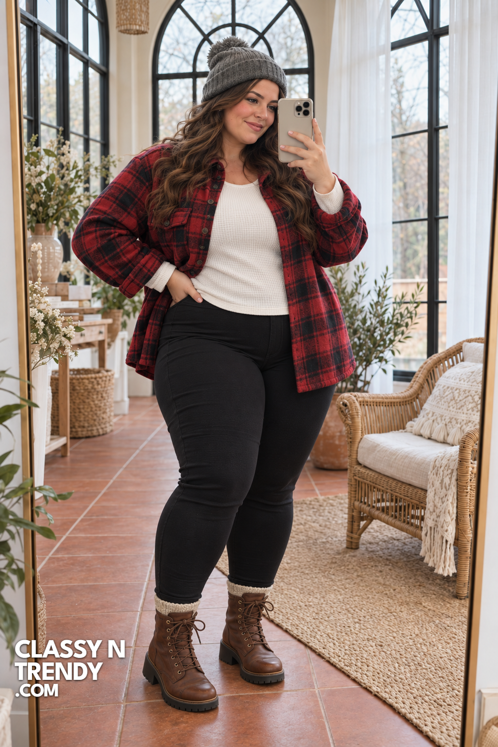 3. Oversized Plaid Shirt Jacket