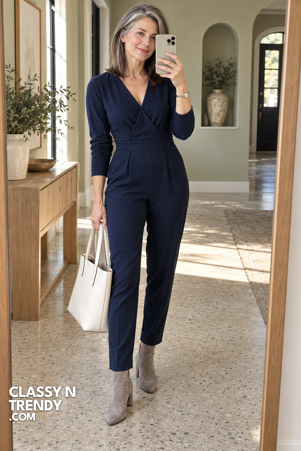 4. Navy Jumpsuit for the Office