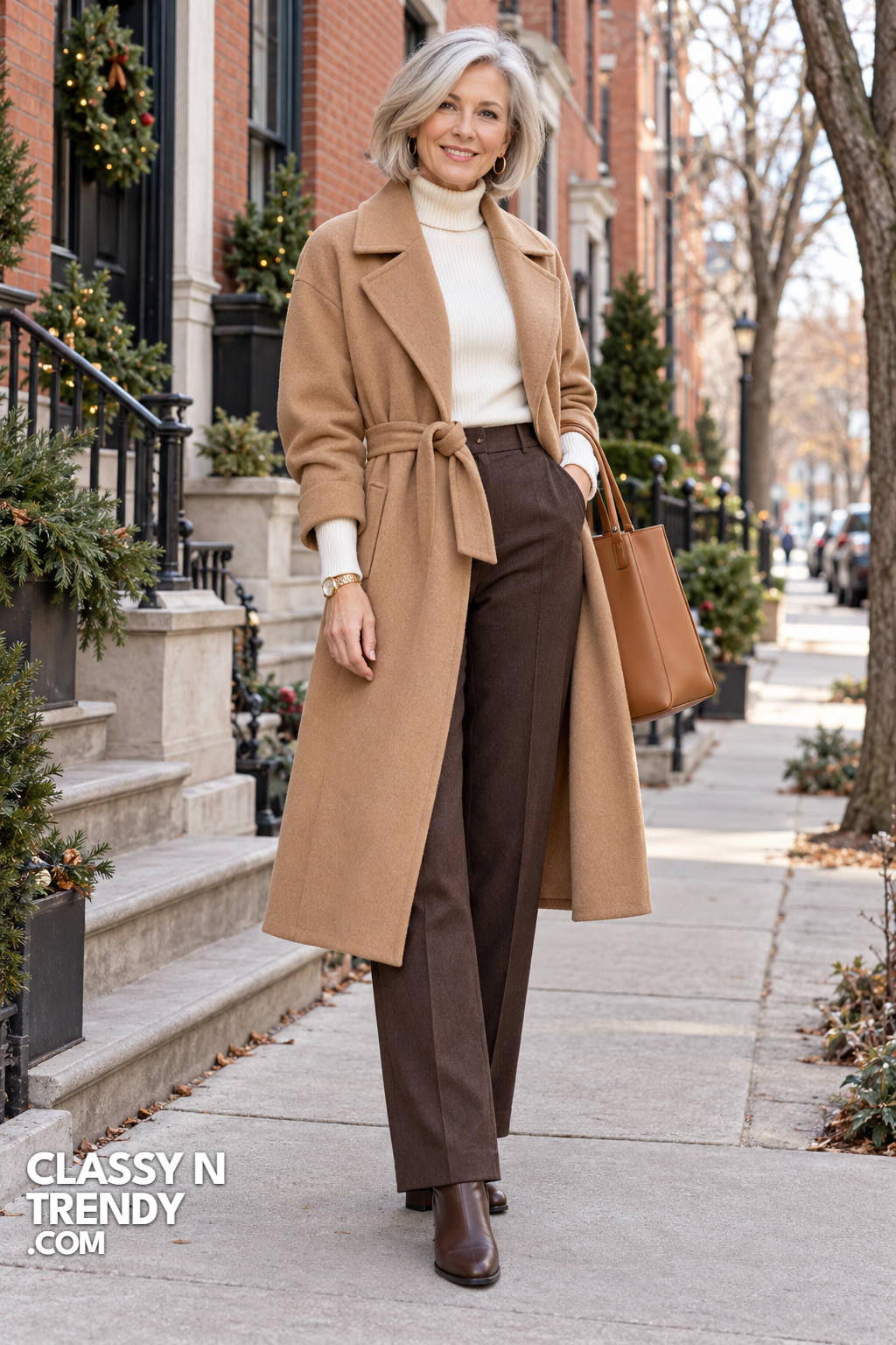 5. Camel Wool Wrap Coat
