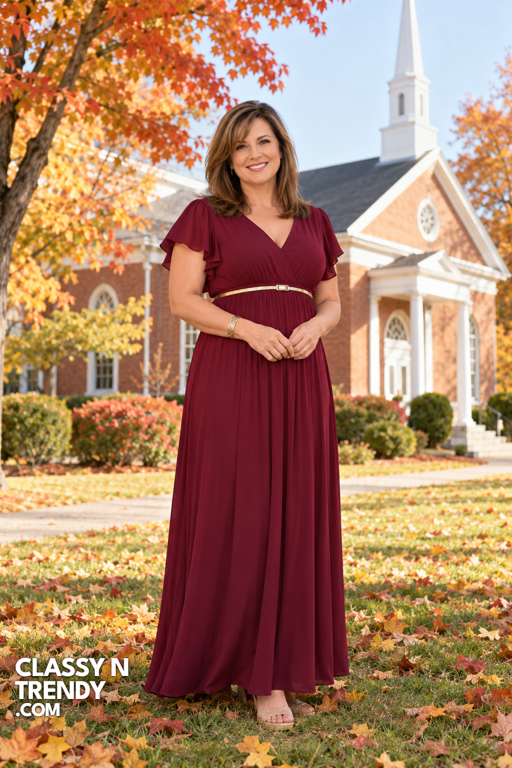 5. Plus Size Burgundy Maxi Dress